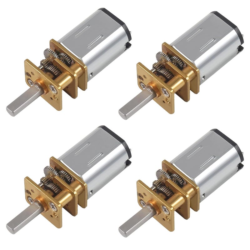 DORHEA 4Pcs DC 12V 1000RPM Gear Motor Full Metal Geared Mini Micro Gear with Gearwheel 1000RPM N20 Speed Reduction Motor for DIY RC Toys Robort Smart Car Motor - Image 1